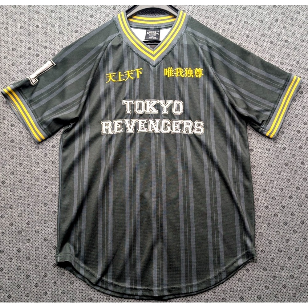 Tokyo Revengers Manjiro Sano Mikey Jersey XS Gray Yellow BoxLunch Exclusive
